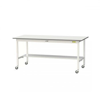 山金工業（YamaTec） SUPC-1875T-WW ワークテーブル150シリーズ 移動式 （H826mm） 1800x750mm （半面棚板付）