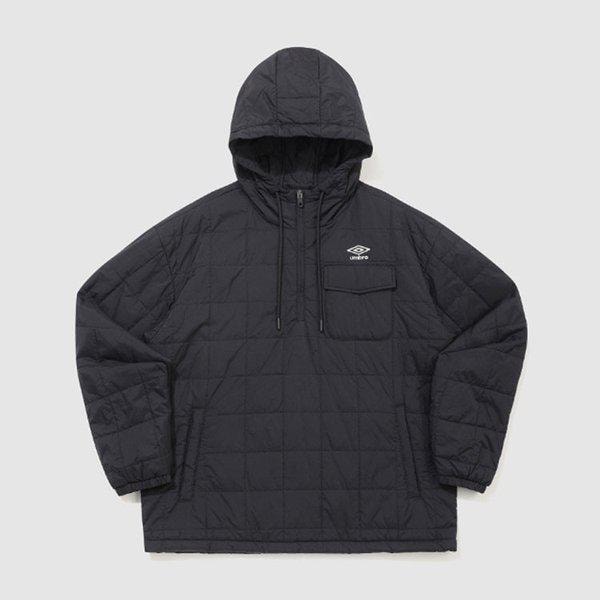 メローキルティングパディングフード付きアノラック UQ423CWTO1-BLK0
