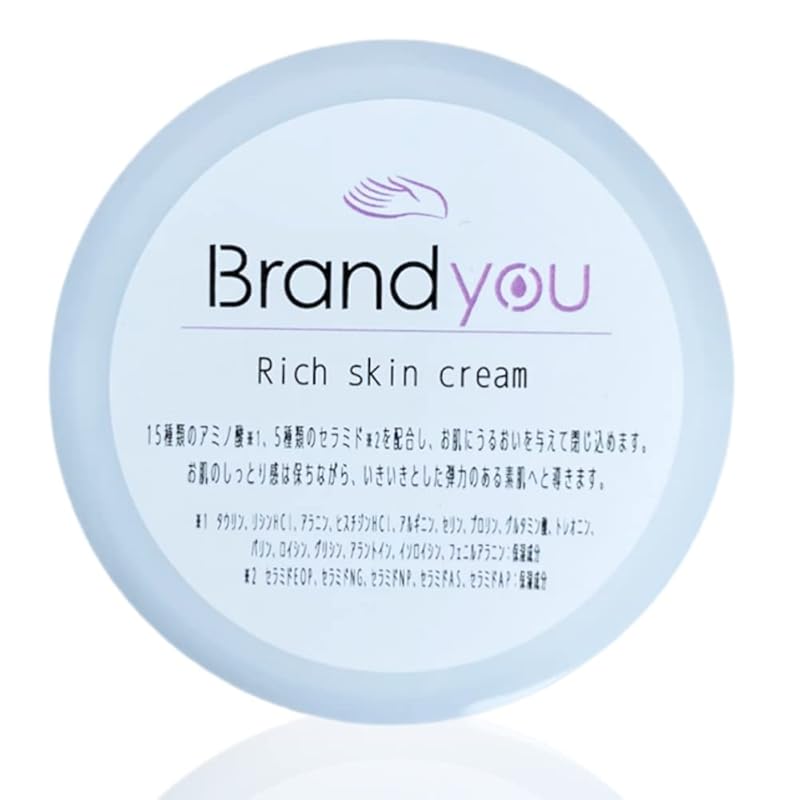 [ベタつかない高保湿クリーム] Brandyou リッチスキンクリーム 100g ヒト型セラミド5種類 アミノ酸15種類 乾燥肌 保湿 敏感肌