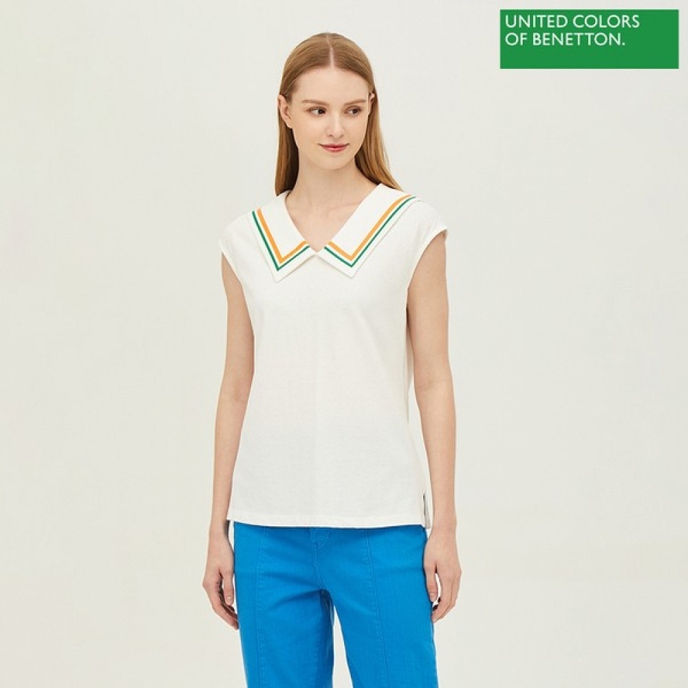 (ベネトン) ベネトンセーラーカラーノースリーブTシャツ BATSF3241_WH
