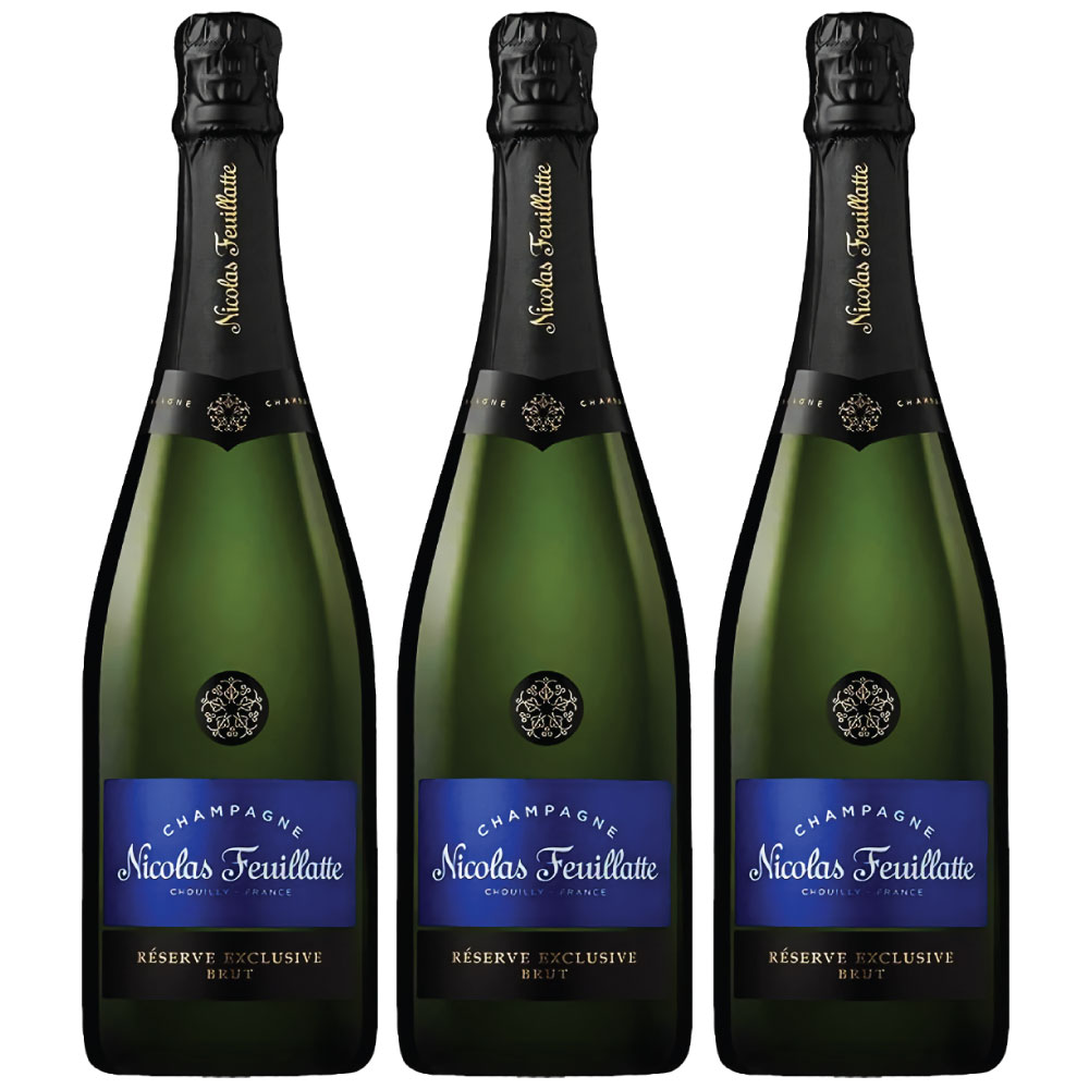 ニコラ フィアット ブルーラベル ブリュット レゼルヴ 750ml 3本セット スパークリングワイン 辛口 Nicolas Feuillatte, Reserve Brut シャンパン