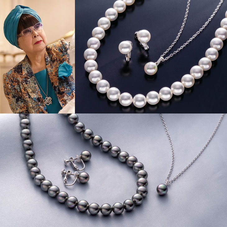 桂由美プロデュース Rose Yumi Rose シェルパールセット ネックレス ペンダント イヤリング　ウエディング 冠婚葬祭 アクセサリー 日本製