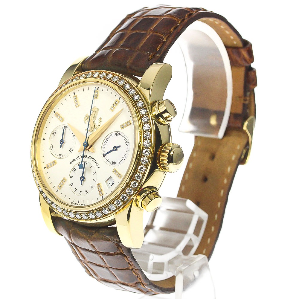 ジラールペルゴ GIRARD PERREGAUX 8022 フェラーリ クロノグラフ K18YG ダイヤベゼル 自動巻き メンズ _772723【中古】
