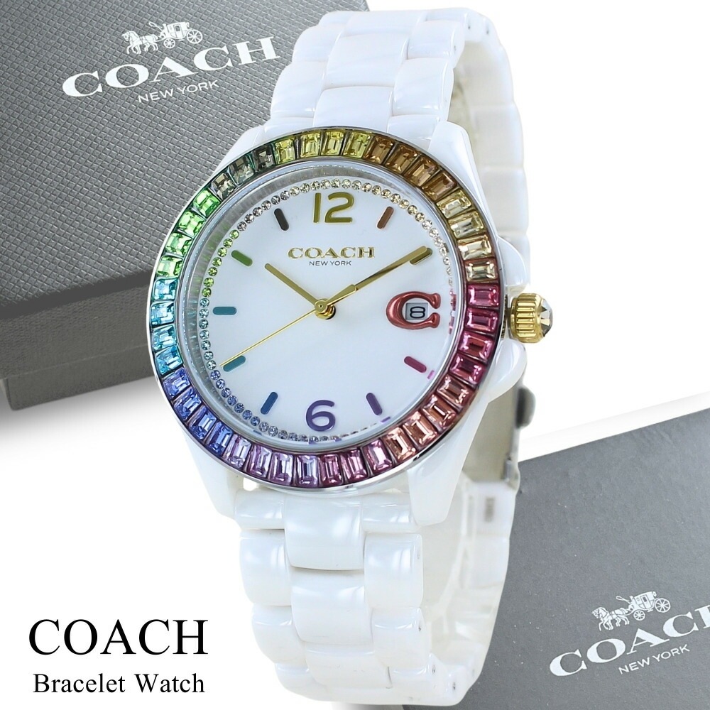 コーチ 腕時計 手表 レディース グレイソン ブランド ホワイト