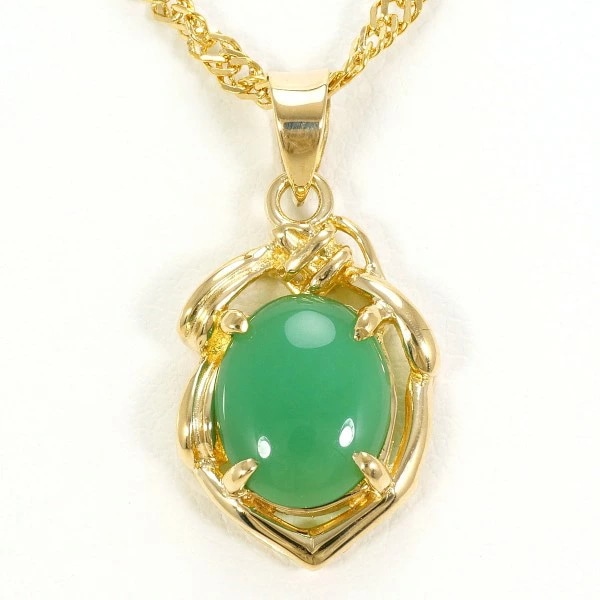 K10 10金 YG イエローゴールド K18YG ネックレス ヒスイ 中古