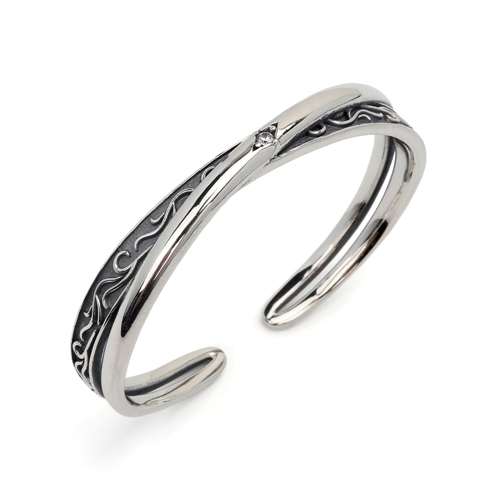 925 唐草＆一粒バングル [bs212]