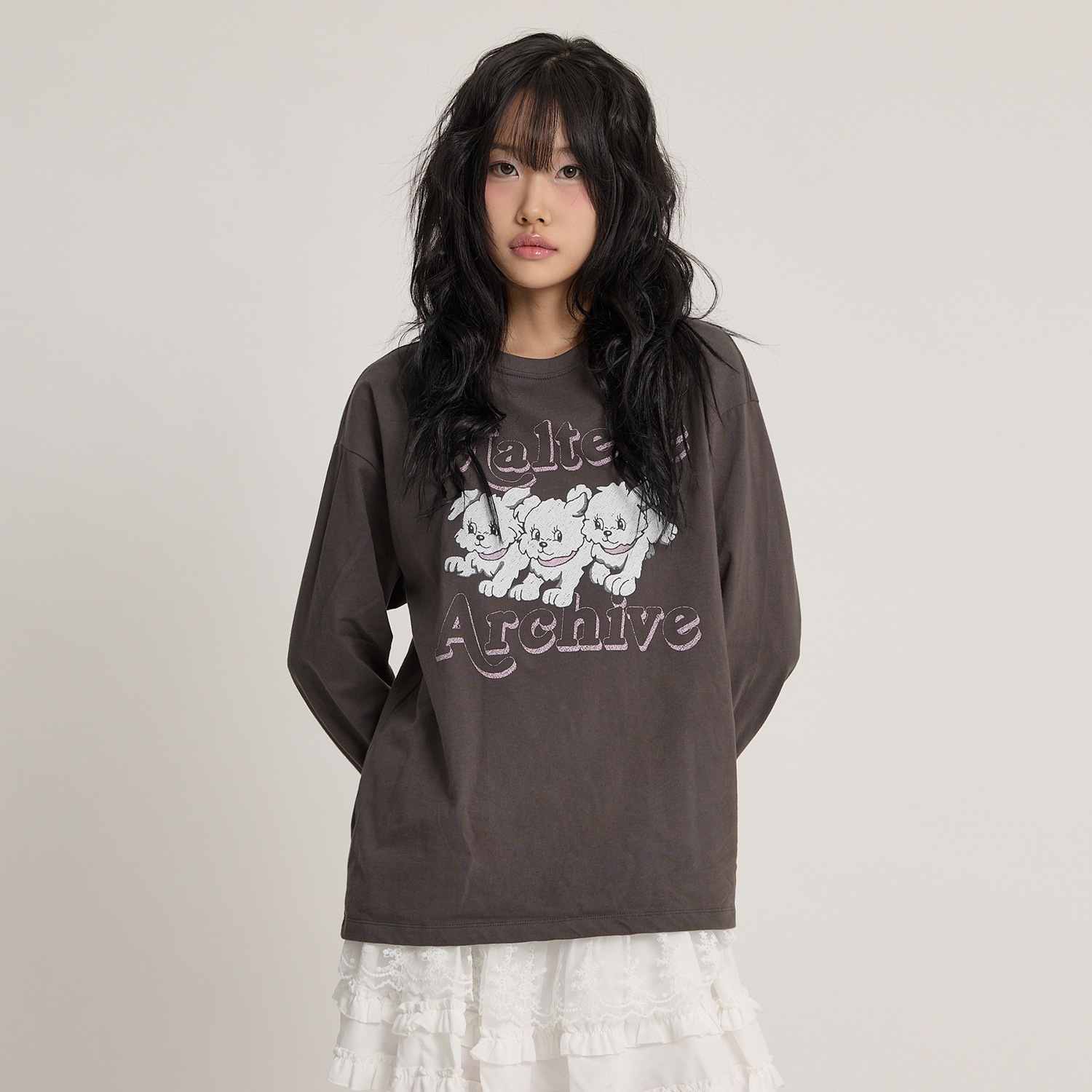 Maltese Archive Long Sleeve T-shirt VER.2 CHARCOAL