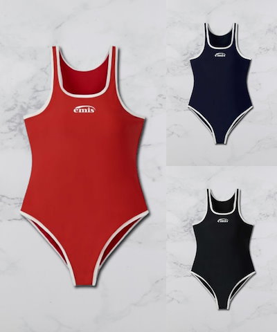 Qoo10 EMIS RACER BACK ロゴ ワンピース水