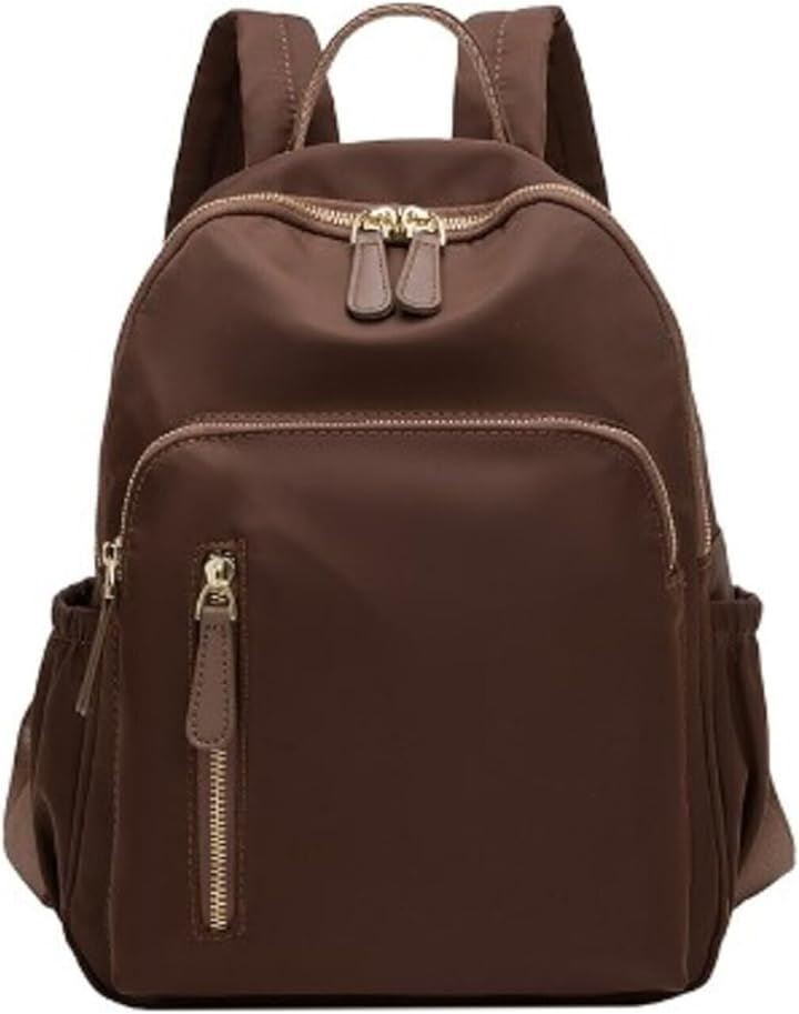 リュック レディース 軽量 小さめ 通勤 防水 アウトドア 通学 カジュアル(ブラウン, 幅26cm，奥行き11cm，高さ33cm)