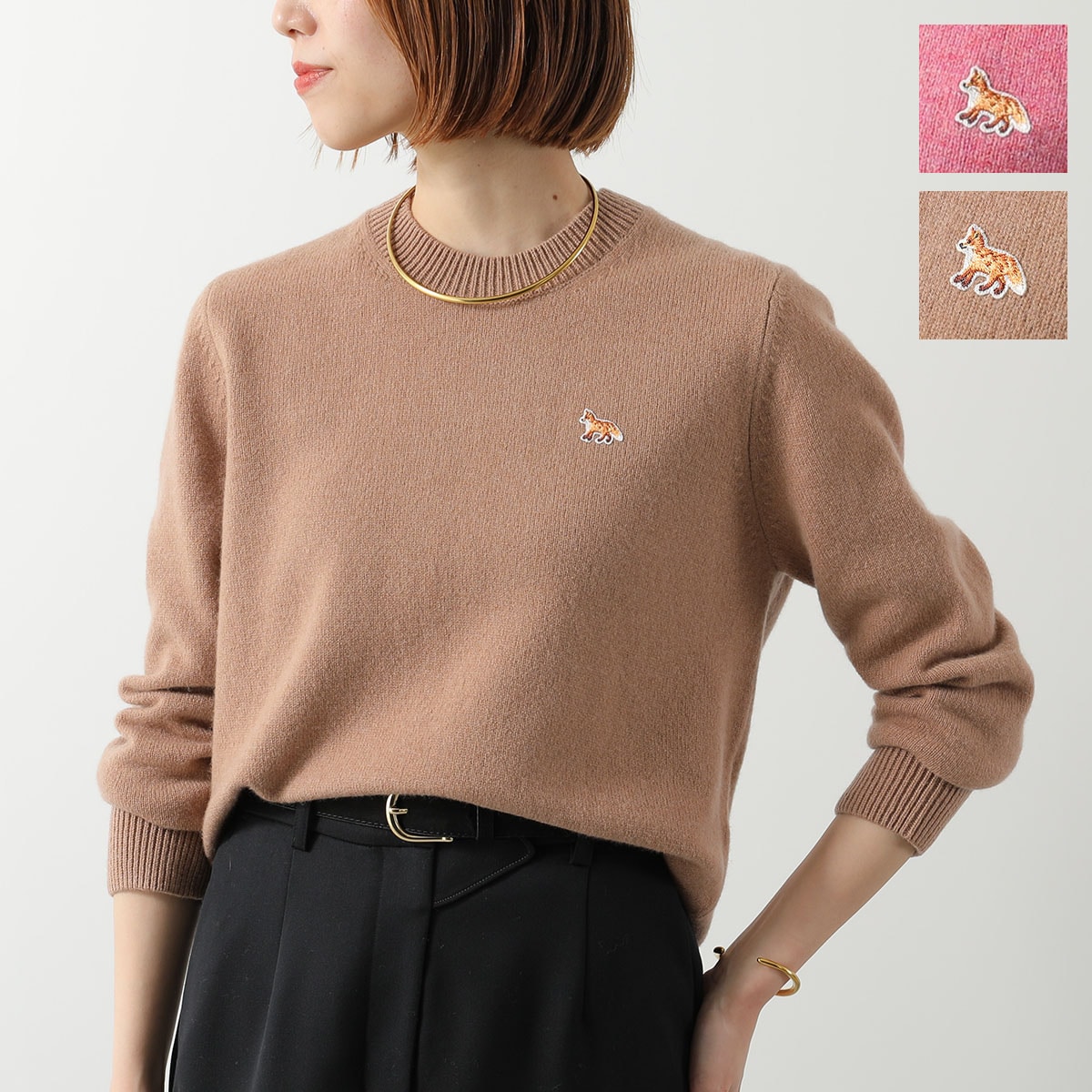 MAISON KITSUNE メゾンキツネ セーター PW00817KT1006 レディース ベイビー フォックス ラムズウール レギュラー ジャンパー カラー2色