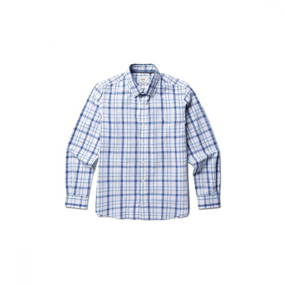 [オルセン] メンズ) リネンチェックロングスリーブシャツ_ZOE2WC1302