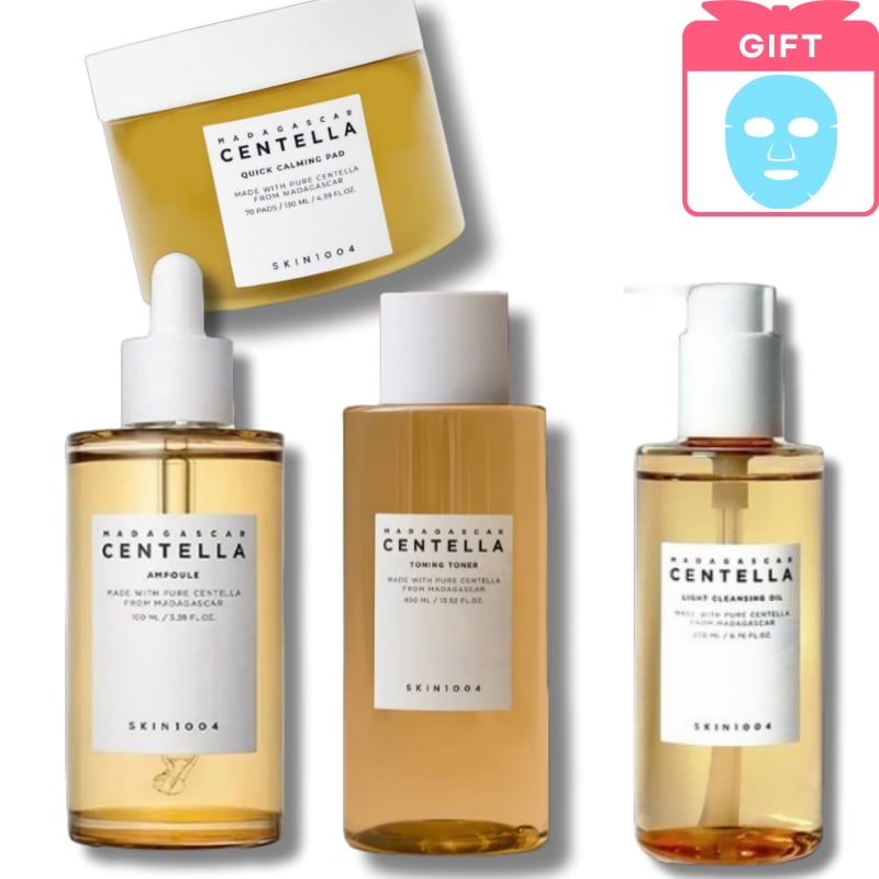 [1+1]大容量企画センテラ クイックカーミングパッド 70枚/センテラ アンプル マダガスカル産CICA100ml/センテラ ライトクレンジングオイル 200ml