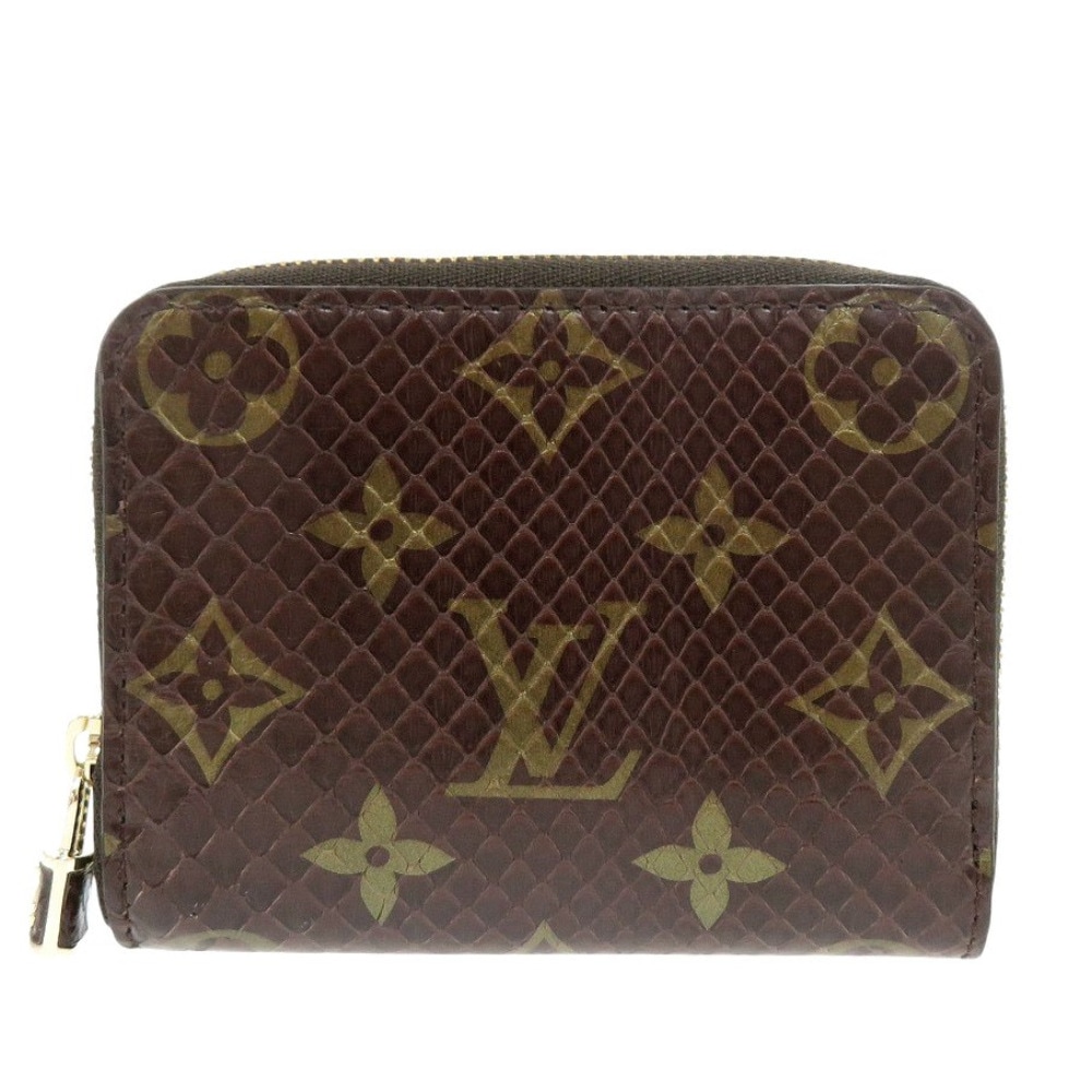 新品同様 ジッピー・コインパース モノグラム・パイソン N80149 コインケース パイソン/ゴートスキン ブラウン LV 1736【中古】 レディース