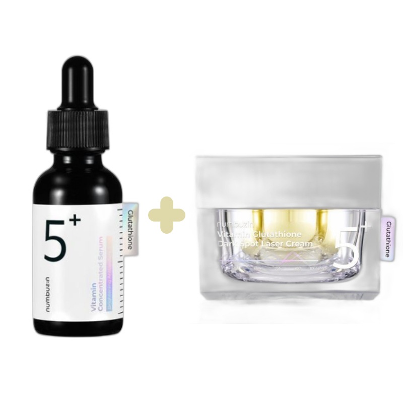 【5番 2種 セット】5番 白玉グルタチオンＣ美容液 30ml + 白玉グルタチオンCメラゼロクリーム 50ml