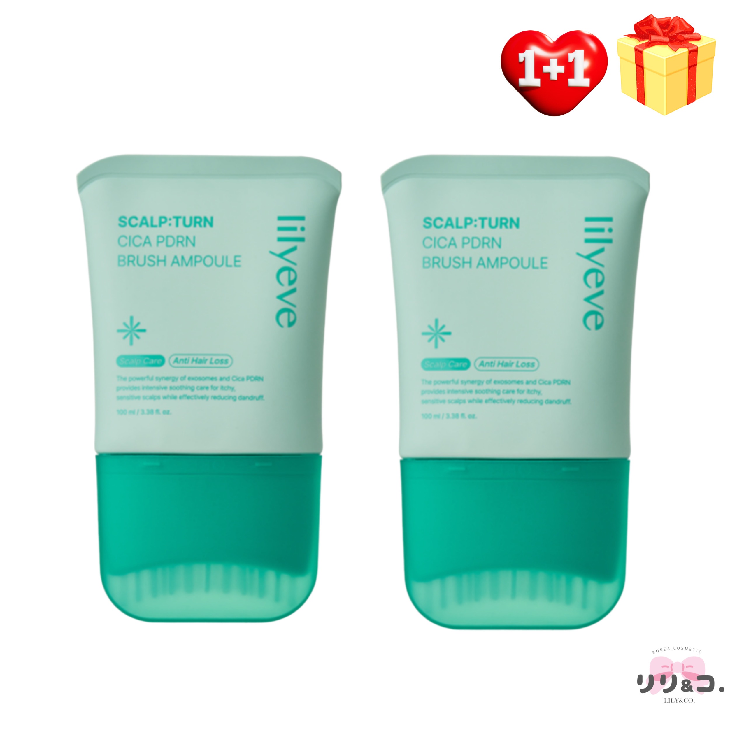 [韓国ヘアケア NEW 1+1] リリーイーブ スカルプターン シカ PDRN アンプル 100ml＋100ml 計200ml 脱毛ケア 頭皮 角質 スケーリング 韓国コスメ ヘアアンプル スカルプケ