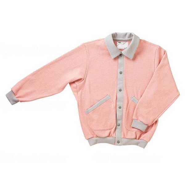 大阪エンゼル スクエアニット室内着 えり付き前開きタイプ ピンク S 5101 メーカー直送