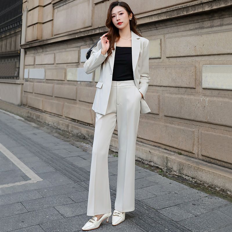 韓国ファッションカジュアル スーツズボンスカートベストキャリアウーマンスーツ着 OL職業服 秋冬 正肩 着痩せ 二点セット
