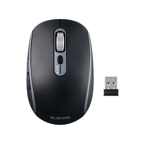 エレコム M-PN10MBMSBK ワイヤレスマウス Bluetooth ／ 無線 2.4GHz 両対応 Type-C 8ボタン Mサイズ ブラック