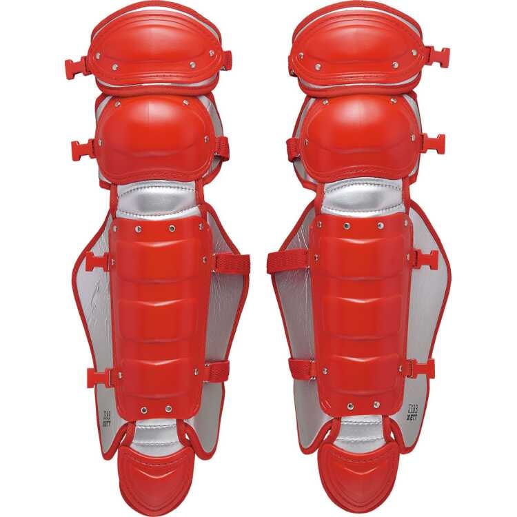 軟式野球用キャッチャーレガーツ（限定品） レッド×シルバー #BLL3298CA-6413