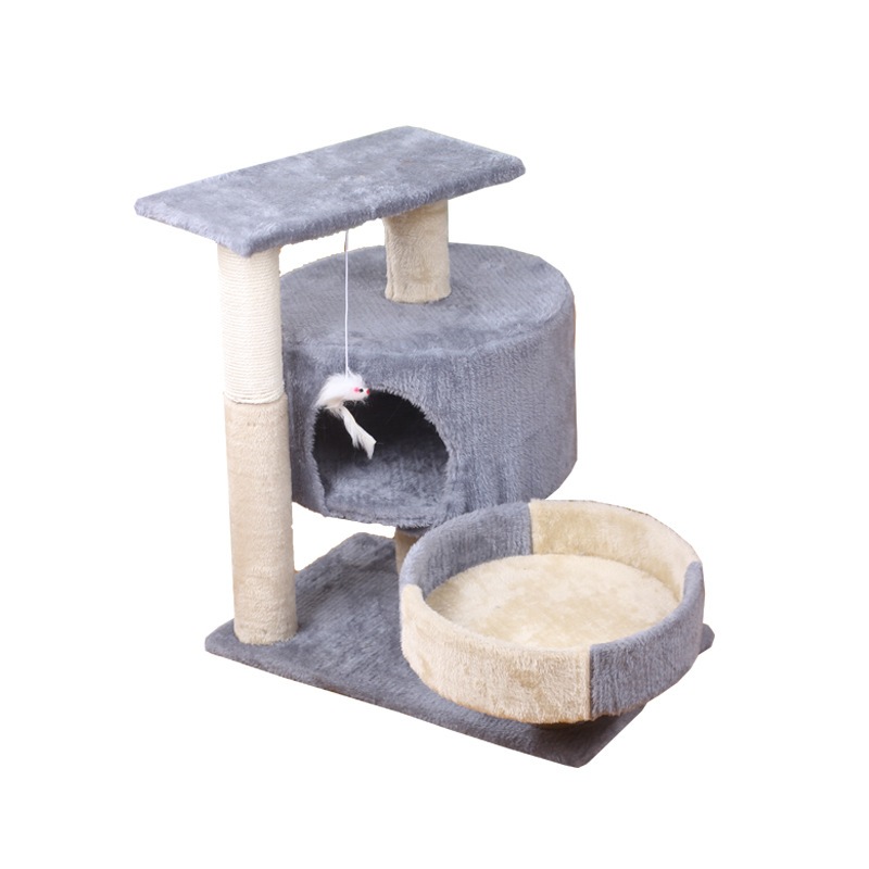 デュプレックス小さな猫クライミングフレームジャンピングプラットフォーム猫研削爪以来こんにちはサイザル麻ポール猫スクラッチポストマッシュルームペット猫のおもちゃ用品