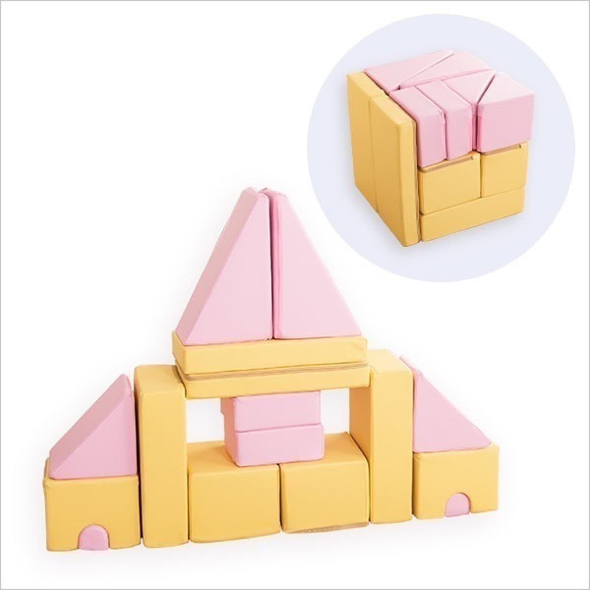 積み木クッションBLOCCHI－ブロッチ－ 16個セットおもちゃ 積み木 知育 クッション キッズ用