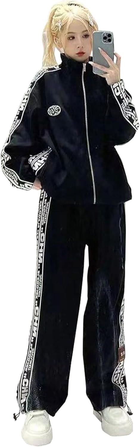 NEZIH スポーツウェア レディース パーカー ロングパンツ 上下セット ゆったり ビッグシルエット セットアップ 大きいサイズ 韓国ファッション カジュアル 秋服