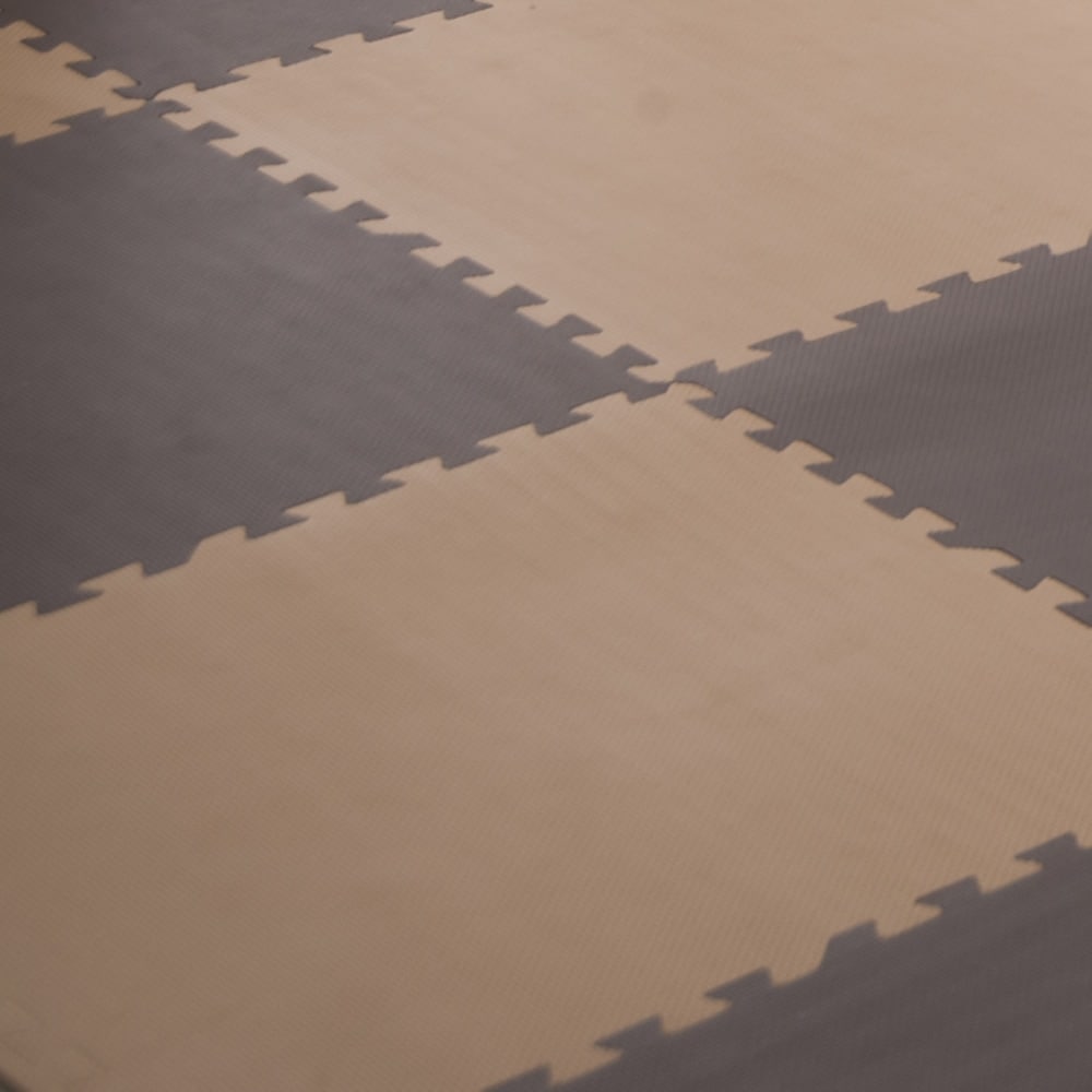 【国内出荷 - 3日配達】ジョイントマット 大判60cm 6畳 32枚 厚手 2cm おしゃれ EVA品質 防音断熱 安心のノンホル 転倒防止 サイドパーツ付き【コーヒー×ブラウン】