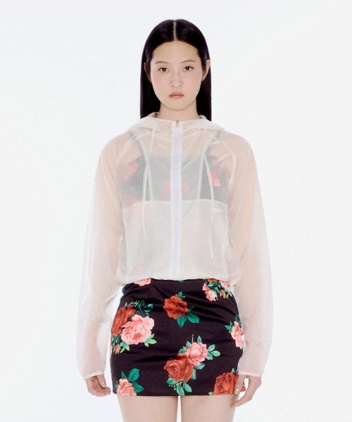 YOUHEE SHEER WIND BREAKER WHITE YHJKEA002WT