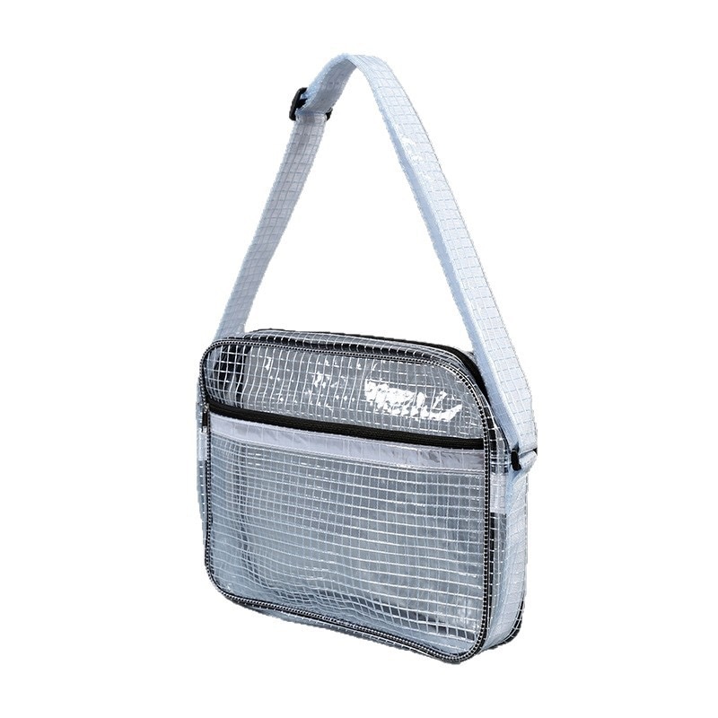 エンジニアクリアバッグ 透明ショルダーバッグ 400×300×80mm 透明バッグ ショルダータイプ 防水性 防塵 防静電 耐荷重設計