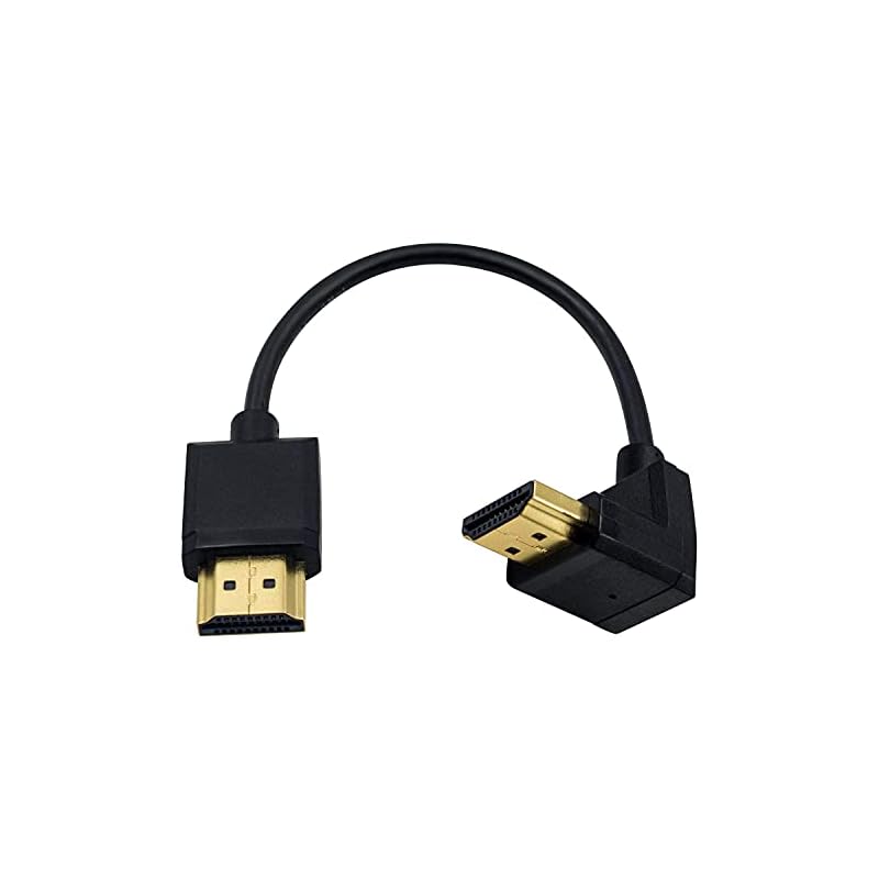Duttek HDMI2.0ケーブル，0.15m 短いHDMI ケーブル，L型HDMI アダプタ 下向き 90 度HDMI オスオスケーブル，超極細1080P HDMIケーブル 4k タイプAオス