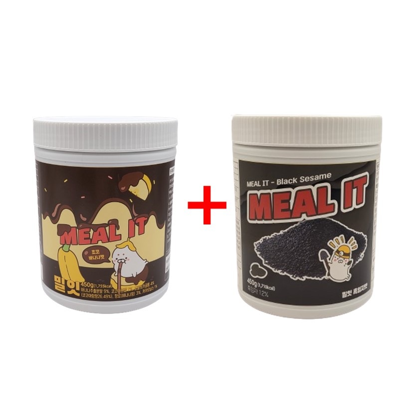 【公式/韓国正品】 低カロリー無糖食事代用プロテインシェイク (黒ごま 450g + チョコバナナ 450g)