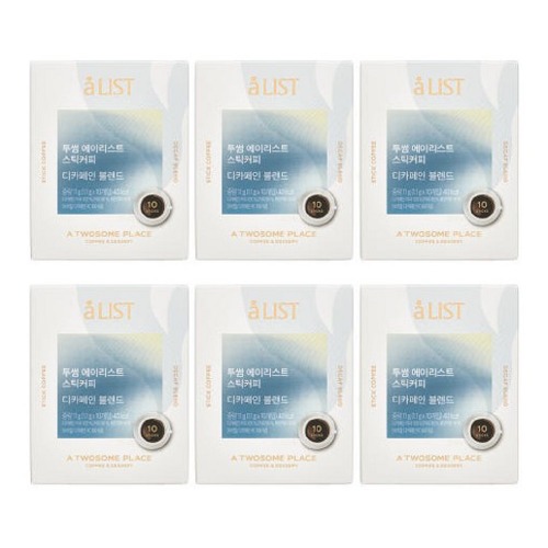 トゥサムプレイスエイリストデカフェインブレンドスティックコーヒー10個入り×6個おいしいドリンクティータイムデザートタンビールームホームカフェ