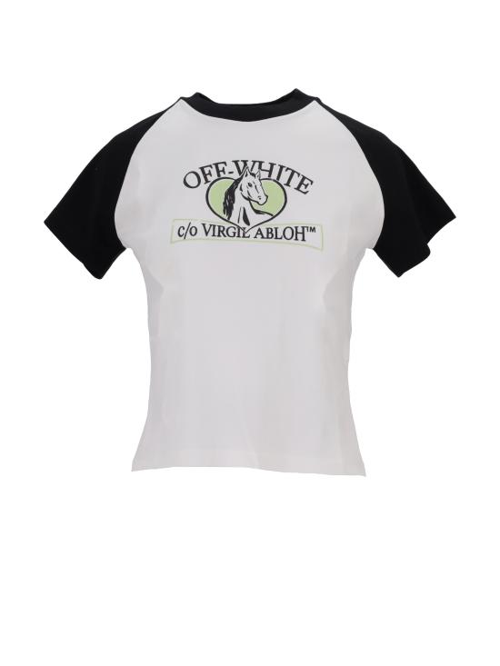 OFF WHITE Women Tops OWAA137S25JER001 0110 WHITE BLACK