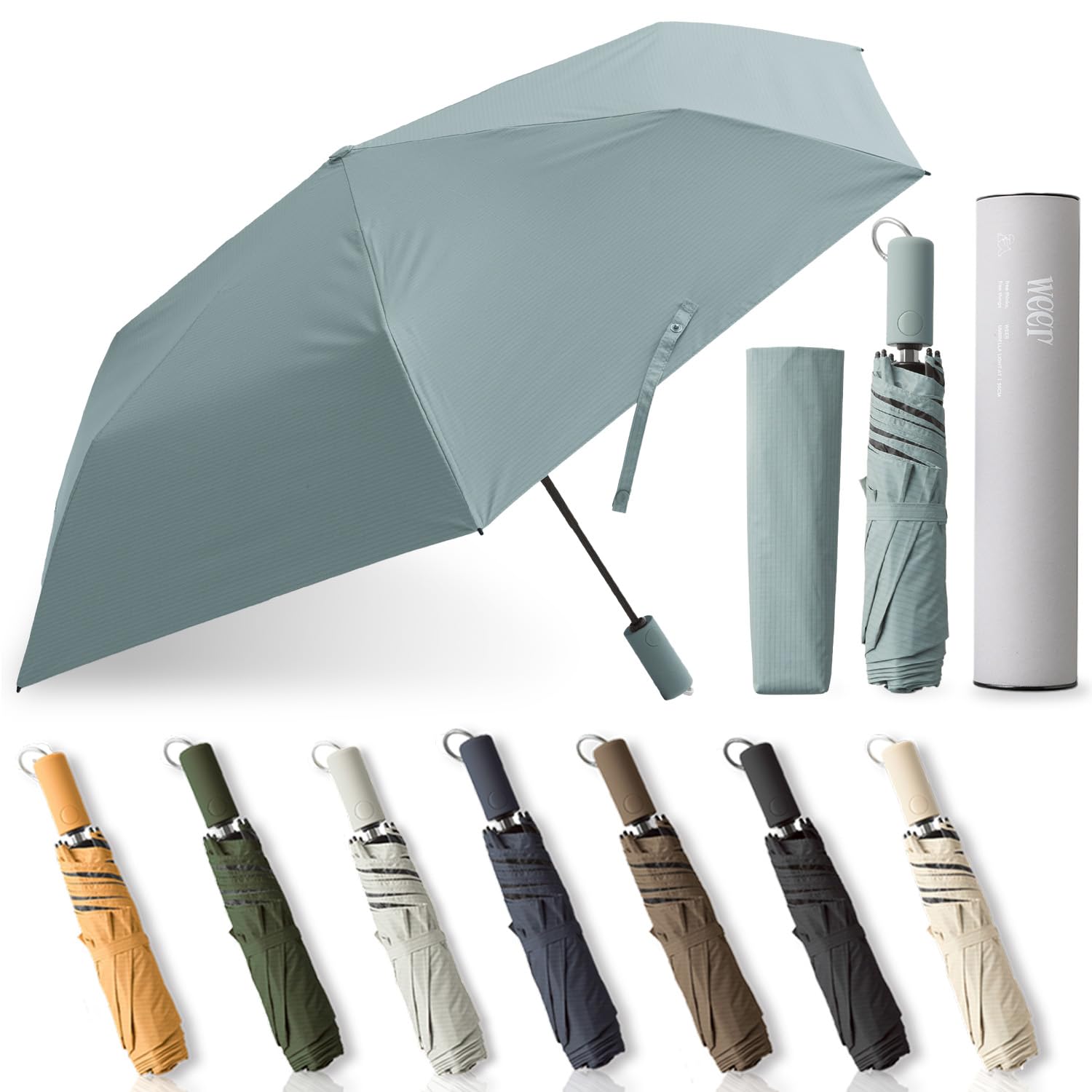 weer 創業100年の品質 折りたたみ傘 日傘 約185g～ 自動開閉 ワンタッチ UVカット100% カーボン親骨 折り畳み傘 折りたたみ日傘 コンパクト 持ち運び 遮光 撥水 防水 逆戻り防止安