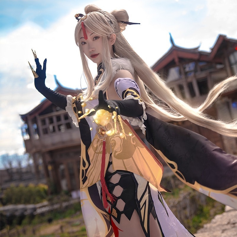 原神 凝光 コスプレ 衣装 ギョウコウ 岩元素 璃月港 璃月七星 セクシー ゲンシン コスプレ衣装 コスチューム パーティー期間限定30％