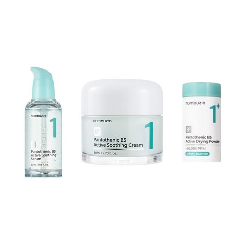 1番 パントテン酸 アクティブアップ スージングケア 3点セット - セラム+クリーム+ドレッシング, 1個
