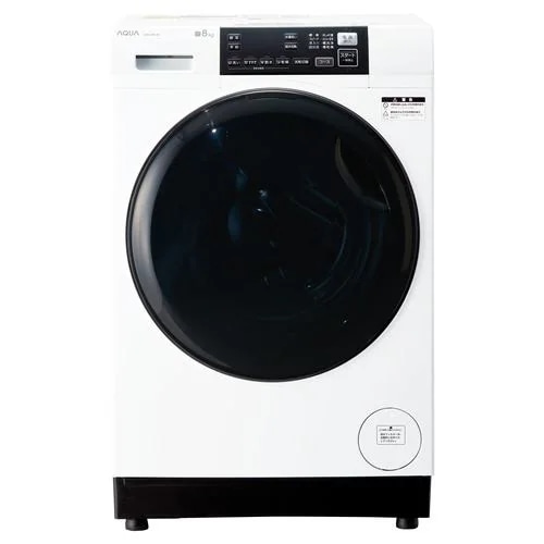 【無料長期保証】AQUA AQW-D8R(LW) ドラム式洗濯乾燥機 左開き 洗濯8kg 乾燥4kg ホワイト