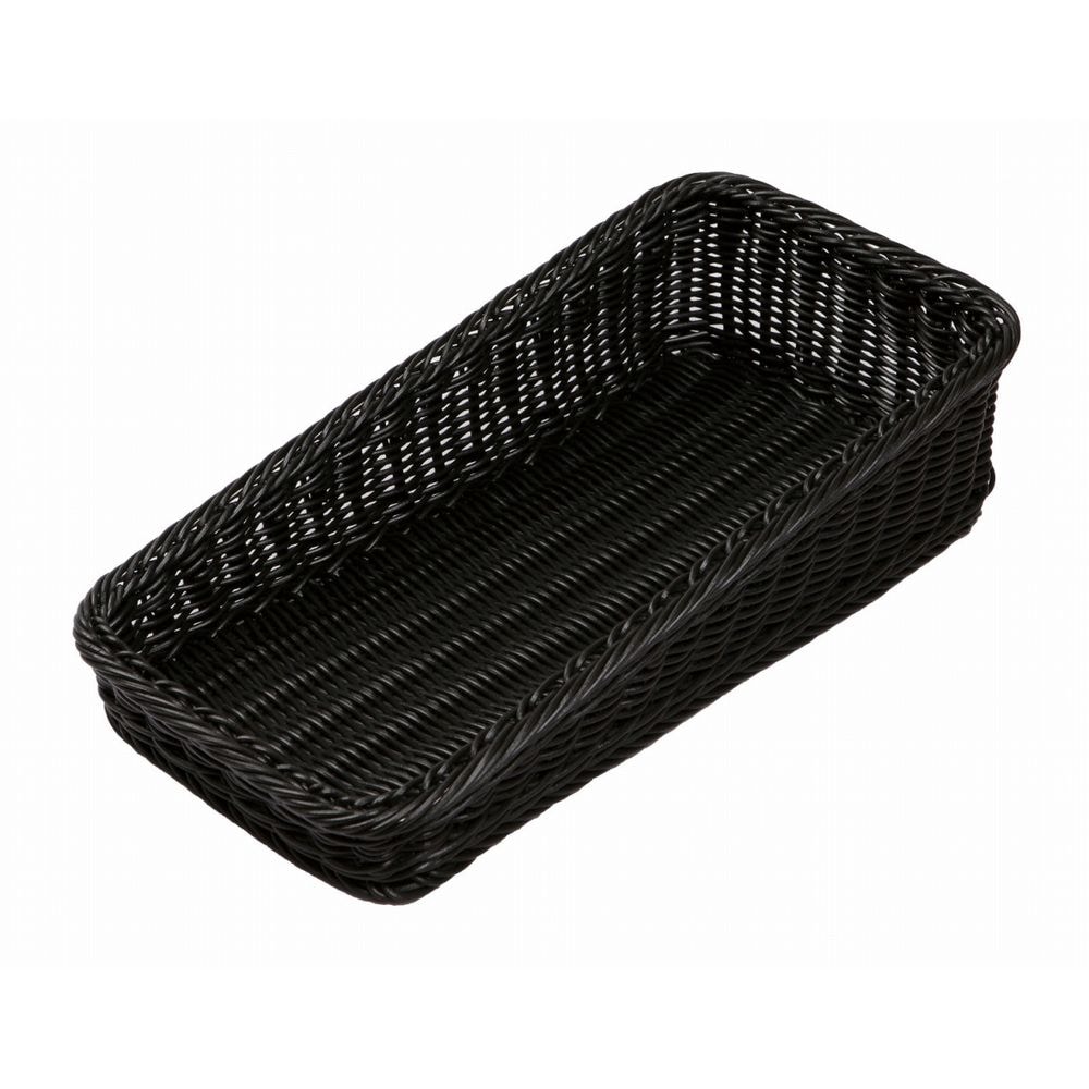 （まとめ買い）トーダイ 角型ベーカリーバスケット 斜め20型 ブラックBB-K4020-BK [x3]
