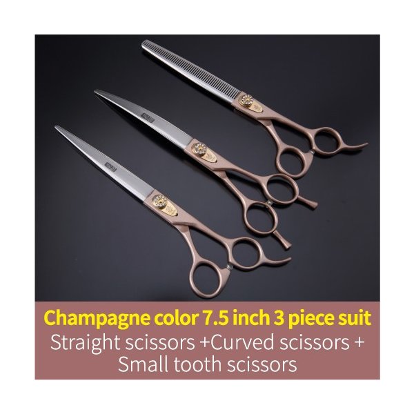 FeniceプロフェッショナルJP440c 8インチチタンコーティングパープルペット犬グルー Champagne 7 inch 4
