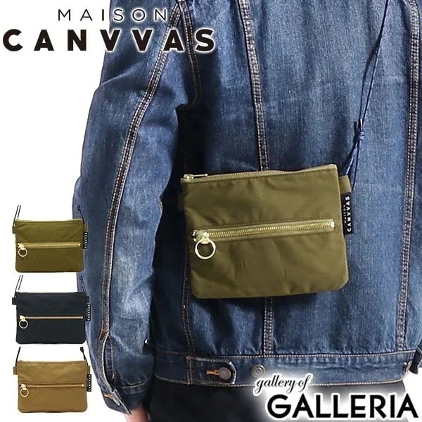 トラベルポーチ MAISON CANVVAS サコッシュ TRAVEL POUCH ミニショルダー シンプル コットン M1044