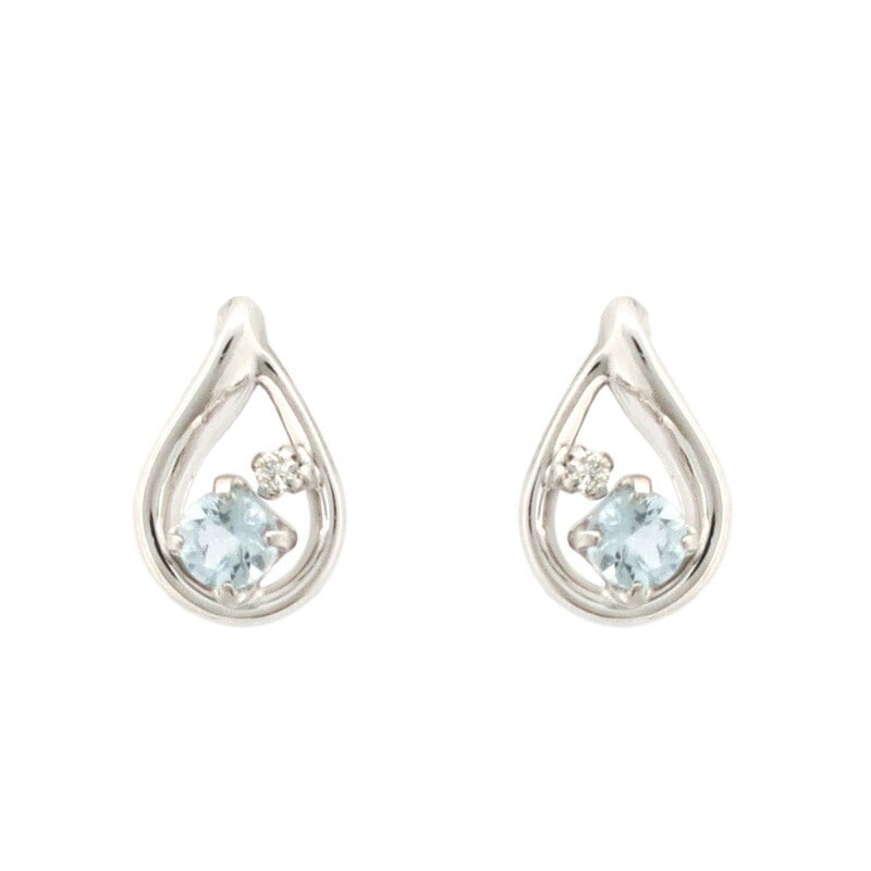 リボン済&紙袋 ピアス 正規品 レディース 3月誕生石 しずくモチーフ ジュエリー プレゼント アクセサリー シルバー 女性 ギフト 祝い