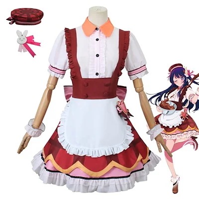 パーティーイベント用品コスチューム一式学園祭 文化祭 ストラップスカート メイド服 コスチューム 変装 星野アイ コスプレ衣装 推しの子 スーツ ハロウィン 2023年新作入荷コスプレ