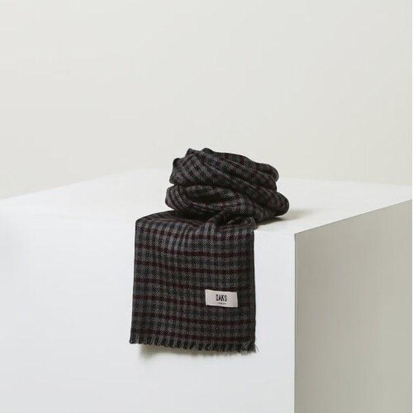 AK Bundang店 ハンドバッグ 男女共用 グレー チェック ウールスカーフ DCSC5F722G2