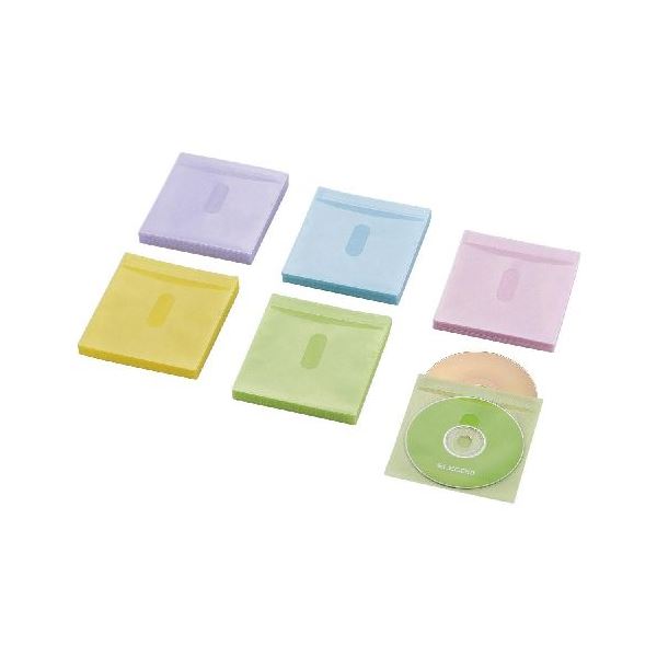 (まとめ)エレコム Blu-ray・CD・DVD対応不織布ケース タイトルカード CCD-NIWB120ASO(×5セット)