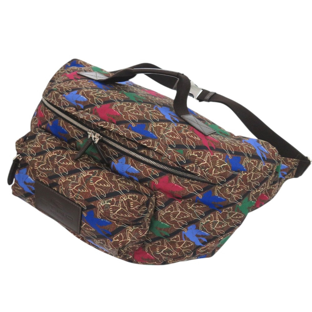 美品 ペガサス柄 2WAY ショルダーバッグ ナイロン/レザー ブラウン 0294【中古】 メンズ 23,146円