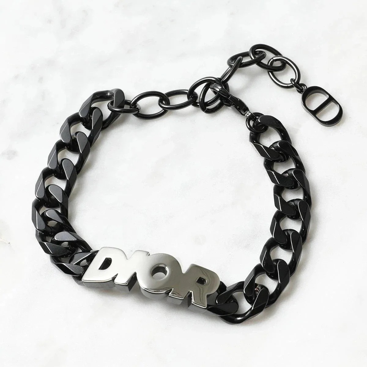 Dior ディオール ブレスレット B1611HOMMT メンズ チェーン リングブレスレット メタルロゴ ブラス アクセサリー 004/palla/black