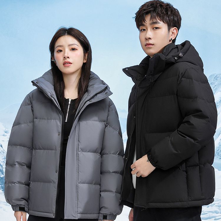 ダウンジャケット メンズ ハイバージョン 男女兼用 ジャケット カジュアル 暖かい ファッション ショート フード付き 厚手 冬 男の子