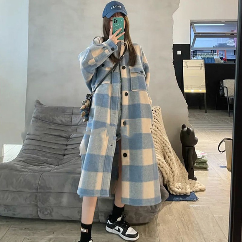 アウター レディース コート ロング ロング丈 ロングコート 襟付き 前開き ボタン チェック 長袖 かわいい 可愛い フェミニン ガーリー キュート 普段使い 着回し モテ 日常 デイリー こなれ感