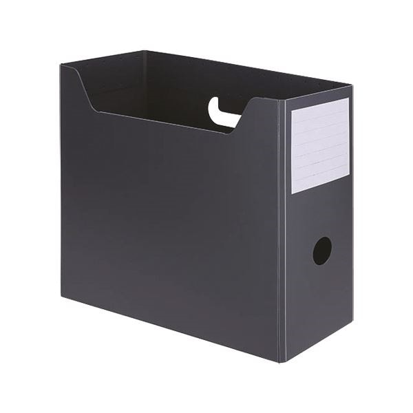 （まとめ）TANOSEEPP製ボックスファイル（組み立て式） A4ヨコ グレー 1個 [x50]