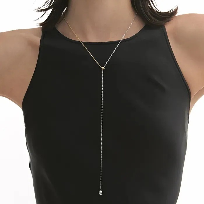 Subni Silver (C) Y-shaped necklace アクセサリー ピアス ブレスレット レディースファッション 韓国 コスメ 芸能人着用